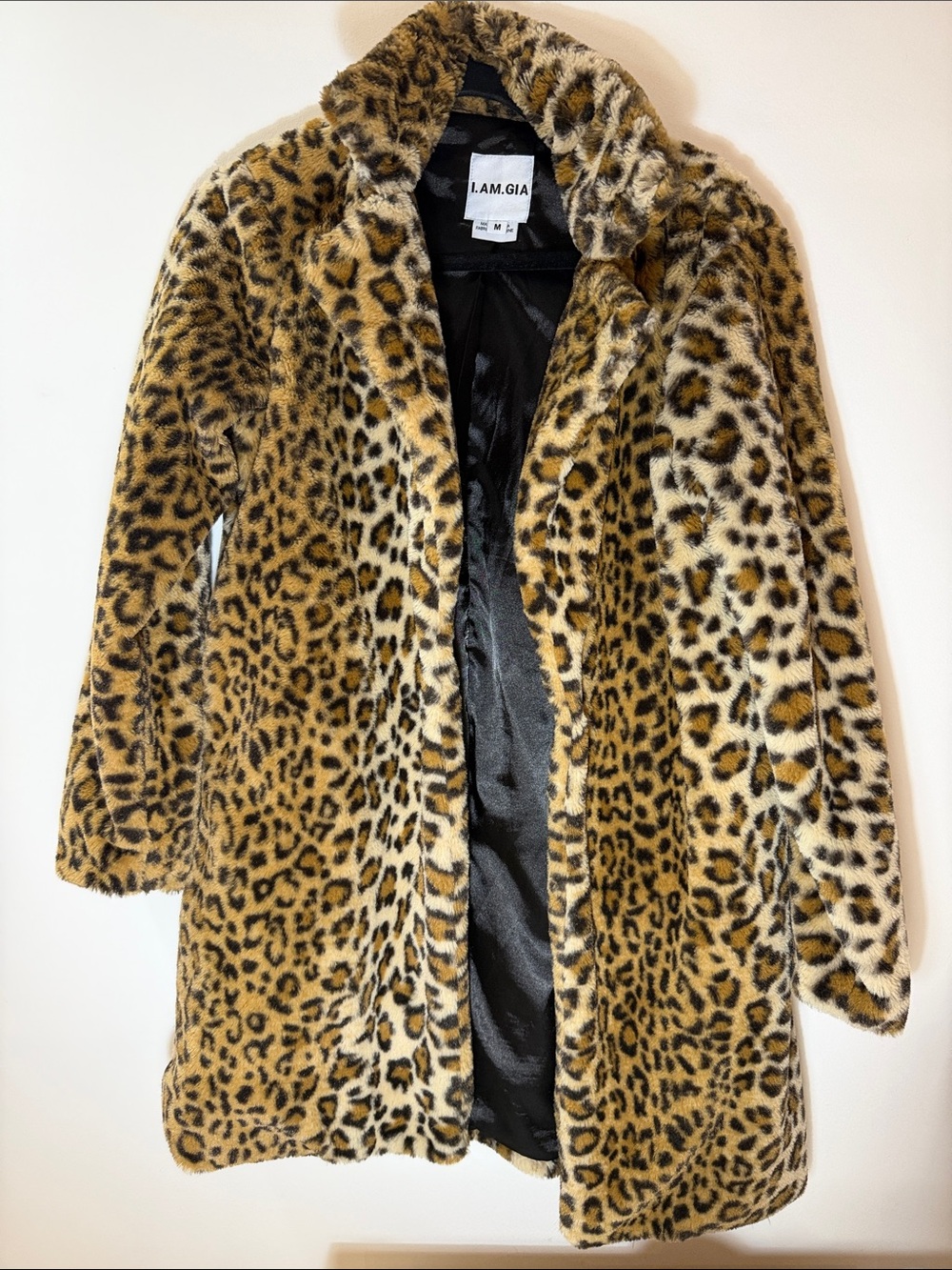I.AM.GIA Leopard Faux Fur Pea Coat - Brown/Black